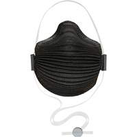 Masques jetables AirWave s&eacute;rie M noirs avec SmartStrap et embout nasal, N95, Certifi&eacute; NIOSH, Moyen/grand Les Distributions ICE