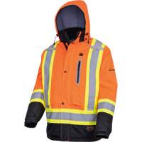 5407 Waterproof Insulated Heated Safety Jacket, Men's, Small, High-Visibility Orange Les Distributions ICE