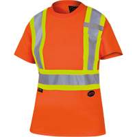 6948 T-shirt de s&eacute;curit&eacute; en il-de-perdrix pour femme, Polyester, T-petit, Orange haute visibilit&eacute; Les Distributions ICE