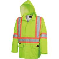 5628 Manteau de s&eacute;curit&eacute; imperm&eacute;able The Rock, Polyester/Polyur&eacute;thane, Jaune lime haute visibilit&eacute;, Petit Les Distributions ICE