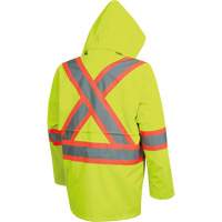 5628 Manteau de s&eacute;curit&eacute; imperm&eacute;able The Rock, Polyester/Polyur&eacute;thane, Jaune lime haute visibilit&eacute;, Petit Les Distributions ICE