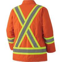 5537A Quilted Duck Safety Parka, High Visibility Orange, Small Les Distributions ICE