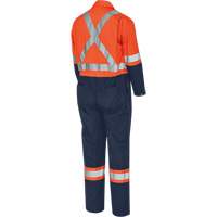 5514BBT Combinaison de s&eacute;curit&eacute; 2 tons avec fermeture &agrave; glissi&egrave;re, 40 (grand taille), Orange haute visibilit&eacute;/Bleu marin Les Distributions ICE