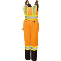 5040BBW Women's High-Visibility Waterproof Safety Overalls, Polyester, X-Small, Black/High Visibility Orange Les Distributions ICE