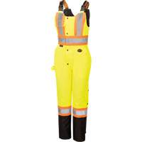 5041BBW Women's High-Visibility Waterproof Safety Overalls, Polyester, X-Small, Black/High Visibility Lime-Yellow Les Distributions ICE