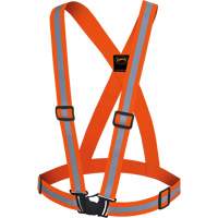 5496 Bretelles de s&eacute;curit&eacute; haute visibilit&eacute;, Orange haute visibilit&eacute;, Couleur r&eacute;fl&eacute;chissante Argent, Taille unique Les Distributions ICE