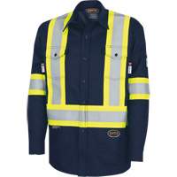 7742SF Chemise de s&eacute;curit&eacute; haute visibilit&eacute; r&eacute;sistant aux arcs &eacute;lectriques 88/12 FR-Tech, Petit, Bleu marin Les Distributions ICE