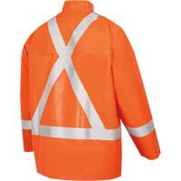 5990J Manteau de s&eacute;curit&eacute; imperm&eacute;able tr&egrave;s robuste ignifuge et r&eacute;sistant aux arcs &eacute;lectriques, Petit, Orange haute visibilit&eacute;, 11 cal/cm² Les Distributions ICE