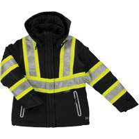 Manteau de s&eacute;curit&eacute; isolant et extensible pour femmes, Polyester, Noir, T-petit Les Distributions ICE