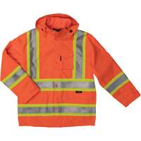 Ripstop Safety Rain Jacket, Polyester, X-Small, High Visibility Orange Les Distributions ICE