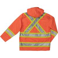 Ripstop Safety Rain Jacket, Polyester, X-Small, High Visibility Orange Les Distributions ICE