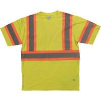 Chemise de s&eacute;curit&eacute; &agrave; manches courtes, Coton, T-petit, Jaune lime haute visibilit&eacute; Les Distributions ICE