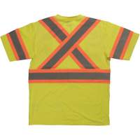 Chemise de s&eacute;curit&eacute; &agrave; manches courtes, Coton, T-petit, Jaune lime haute visibilit&eacute; Les Distributions ICE