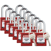 Cadenas de verrouillage Velocity, Rouge, Cl&eacute;s diff&eacute;rentes, Nylon, Largeur de 1-1/2" Les Distributions ICE