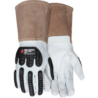 Leather Welding Work Gloves, Medium, Goatskin Palm, Gauntlet Cuff Les Distributions ICE