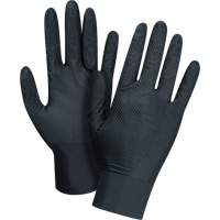 Heavyweight Tactile Grip Examination Gloves, Large, Nitrile, 8-mil, Powder-Free, Black, Class 2 Les Distributions ICE