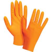 Heavyweight Tactile Grip Examination Gloves, Small, Nitrile, 8-mil, Powder-Free, Orange, Class 2 Les Distributions ICE