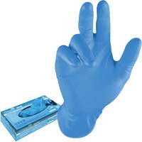 Gants jetables, 3T-Grand, Nitrile, 8 mils, Sans poudre, Bleu Les Distributions ICE
