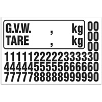 Trousse de num&eacute;rotation de la masse brute du v&eacute;hicule (MBV) pour camion, Num&eacute;ros/lettres/ponctuation assortis, Noir Les Distributions ICE