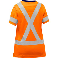 Bisley&reg; Women's X-Back Short Sleeve Shirt, Poly-Cotton, Small, High Visibility Orange Les Distributions ICE