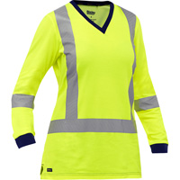 Bisley&reg; Women's X-Back Long Sleeve Shirt, Poly-Cotton, Small, High Visibility Lime-Yellow Les Distributions ICE