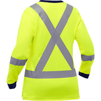 Bisley&reg; Women's X-Back Long Sleeve Shirt, Poly-Cotton, Small, High Visibility Lime-Yellow Les Distributions ICE