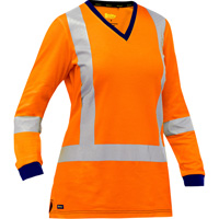 Bisley&reg; Women's X-Back Long Sleeve Shirt, Poly-Cotton, Small, High Visibility Orange Les Distributions ICE
