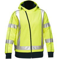 Coton ouat&eacute; doubl&eacute; de sherpa avec capuchon &agrave; fermeture &eacute;clair compl&egrave;te et X au dos Bisley pour femmes, Petit, Jaune lime haute visibilit&eacute; Les Distributions ICE
