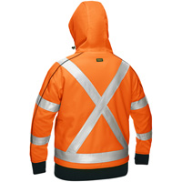 Coton ouat&eacute; doubl&eacute; de sherpa avec capuchon &agrave; fermeture &eacute;clair compl&egrave;te et X au dos Bisley pour femmes, Petit, Orange haute visibilit&eacute; Les Distributions ICE