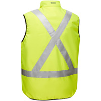 Veste bouffante r&eacute;versible avec X au dos Bisley, Jaune lime haute visibilit&eacute;, Petit, Polyester Les Distributions ICE