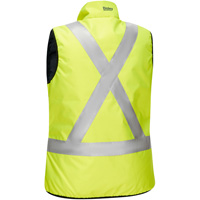 Veste bouffante, enveloppante et r&eacute;versible avec X au dos Bisley pour femmes, Jaune lime haute visibilit&eacute;, Petit, Polyester Les Distributions ICE