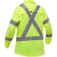 Bisley&reg; X-Back Women's Long Sleeve Work Shirt with X-Airflow, Poly-Cotton, Small, High Visibility Lime-Yellow Les Distributions ICE