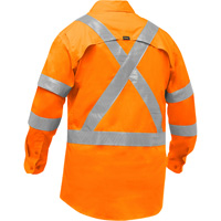Bisley&reg; X-Back Women's Long Sleeve Work Shirt with X-Airflow, Poly-Cotton, Small, High Visibility Orange Les Distributions ICE
