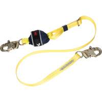 Adjustable Web Shock-Absorbing Lanyard, 6', Snap Hook Center, Snap Hook Leg Ends, Polyester Les Distributions ICE