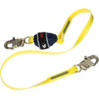Coated Web Shock-Absorbing Lanyard, 6', Snap Hook Center, Snap Hook Leg Ends Les Distributions ICE