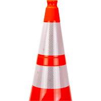 Premium Traffic Cone, 28", Orange, 4" & 6" Reflective Collar(s) Les Distributions ICE