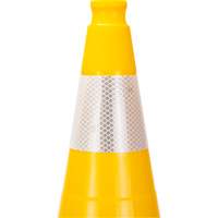 Premium Traffic Cone, 28", Yellow, 4" Reflective Collar(s) Les Distributions ICE