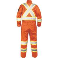 Combinaison ignifug&eacute;e avec bandes haute visibilit&eacute;, Taille Petit, Orange Les Distributions ICE