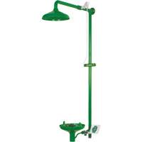Douche combin&eacute;e pour laboratoire avec cuvette ouverte en ABS, Montage mural Les Distributions ICE
