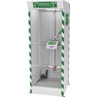 Cabine de douche d'urgence et douche oculaire/faciale couverte avec pompe de puisard Les Distributions ICE