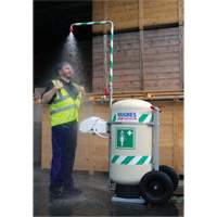 Douche d'urgence mobile et ind&eacute;pendant avec douche oculaire et faciale, Capacit&eacute; 30 gal., Conformit&eacute; Aucune Les Distributions ICE