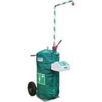 Douche d'urgence isol&eacute;e, mobile et autonome avec douche oculaire et faciale, Capacit&eacute; 30 gal., Conformit&eacute; Aucune Les Distributions ICE
