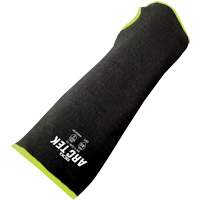 Cut-Resistant Sleeve with Thumb Hole, Polyethylene/Steel, 10", ASTM ANSI Level A5, Black/Yellow Les Distributions ICE