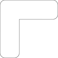 Floor Marking Shapes, L, 7" L x 3.5" W, White, Vinyl Les Distributions ICE