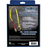 External Energy Absorber Lanyard with 2-1/4" Hook in Retail Box, 6', Snap Hook Center, Snap Hook Leg Ends, Polyester Les Distributions ICE