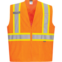 Veste de s&eacute;curit&eacute; &agrave; bandes contrastantes, Orange haute visibilit&eacute;, Petit, Polyester Les Distributions ICE