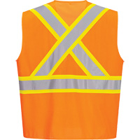 Veste de s&eacute;curit&eacute; &agrave; bandes contrastantes, Orange haute visibilit&eacute;, Petit, Polyester Les Distributions ICE