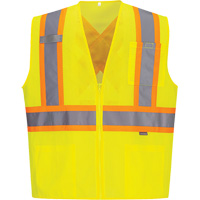 Veste de s&eacute;curit&eacute; &agrave; bandes contrastantes, Jaune lime haute visibilit&eacute;, Petit, Polyester Les Distributions ICE