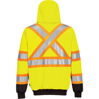 Chandail de s&eacute;curit&eacute; &agrave; capuchon avec bandes contrastantes, Petit, Noir/Jaune lime haute visibilit&eacute; Les Distributions ICE