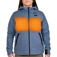 Chandail &agrave; capuchon chauffant M12 avec pile, Femmes, Moyen, Bleu, Poly-coton Les Distributions ICE